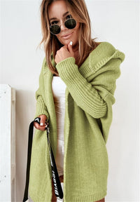 Women’s Oversized Hooded Batwing Cardigan – Soft Knit Layering Sweater S–XL