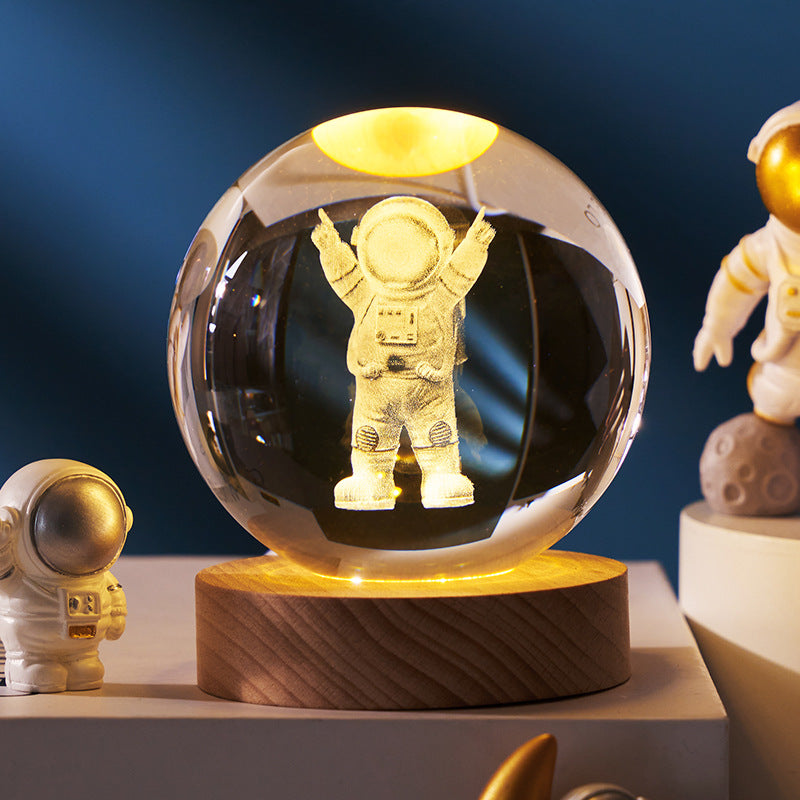 Luminous Starry Sky And Planets Moon Moon Crystal Ball Small Night Lamp Projection Ambience Light Creative Gift New Strange Gift What Else You Got?