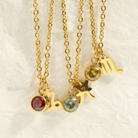 Zodiac Zircon Constellation Necklace – 5mm Charm for Women, Korean Style Jewelry