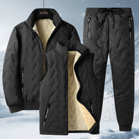 Premium Men's Thermal 3-Piece Suit for Autumn & Winter - Warm Hooded Wool Set