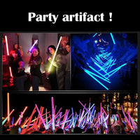 2pcs Retractable Double Lightsaber Toy Set - Red & Blue Glowing Cosplay Sword for Kids - Interactive Battle Weapon Gift