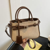 Elegant French-Style Crossbody Tote – Lightweight PVC Bag with Suede Lining & Multi-Pocket Interior