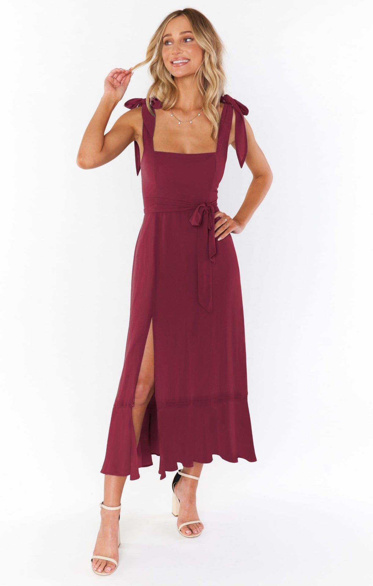 Temperament Suspender Split Dress With Lace-up Design Fashion Summer Ruffled Beach Dresses For Women What Else You Got?
