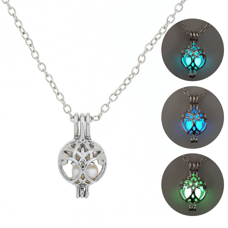 Glow-in-the-Dark Tree of Life DIY Round Necklace - Symbol of Faith & Light