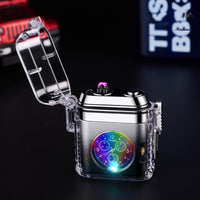 Waterproof Electric Lighter with Built-In Clock – USB Rechargeable Windproof Lighter