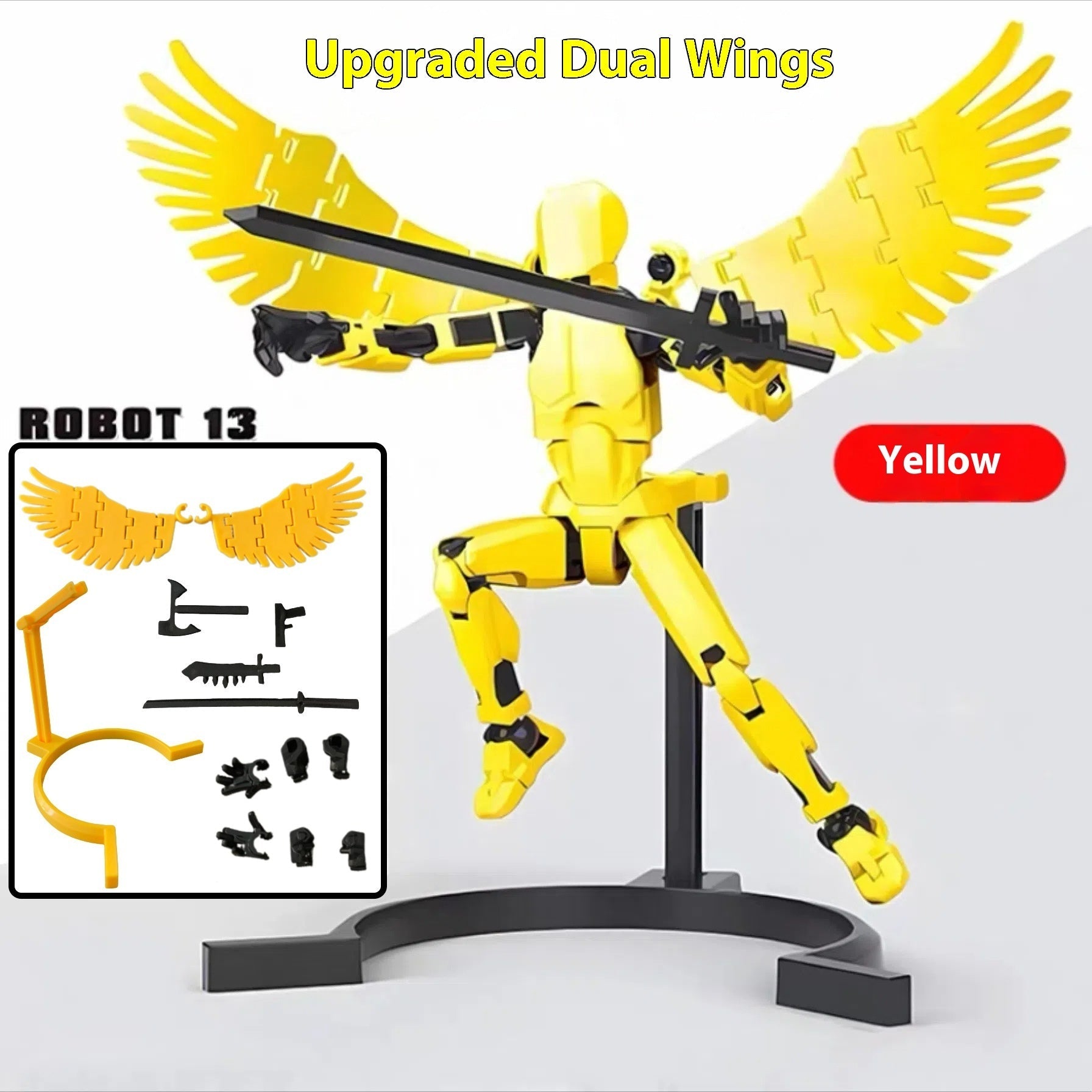 Multi‑Jointed Shapeshift Robot Figure – 3D‑Printed Movable Action Model with Weapons & Accessories What Else You Got?