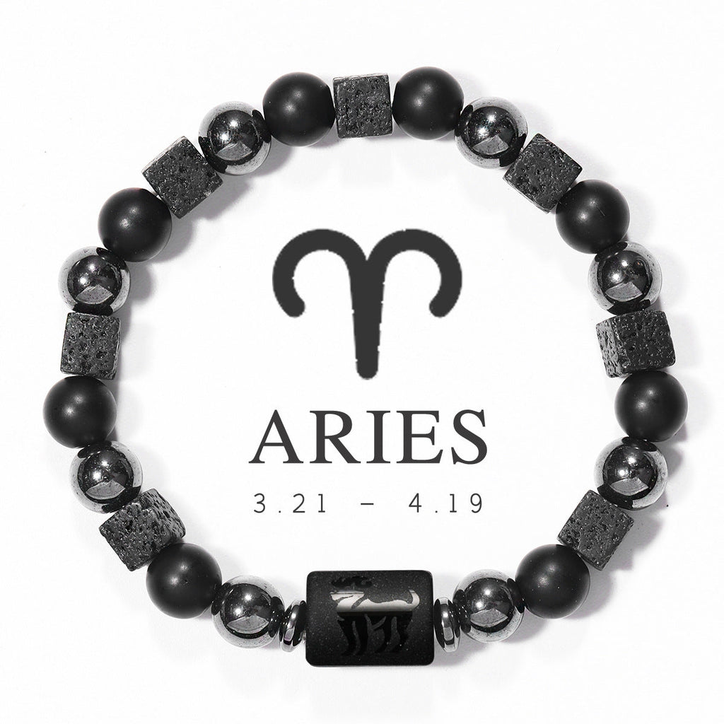 Twelve Zodiac Bracelet Couples Volcanic Stone Handmade Beaded Bracelet Accessory What Else You Got?