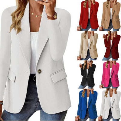 Elegant Christian Women's Lapel Button Jacket - Stylish & Comfortable Casual Suit Outwear