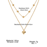 Double-Layer Heart Pendant Necklace