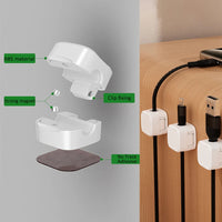 Magnetic Cable Clips – Adjustable Under-Desk Cord Organizer (6-Pack)