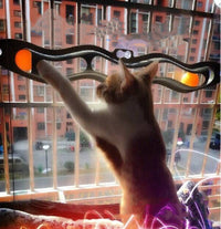 Window-Mounted Cat Track Ball Toy & Climbing Frame – Interactive Windowsill Play Rail for Indoor Cats