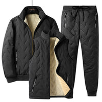 Premium Men's Thermal 3-Piece Suit for Autumn & Winter - Warm Hooded Wool Set
