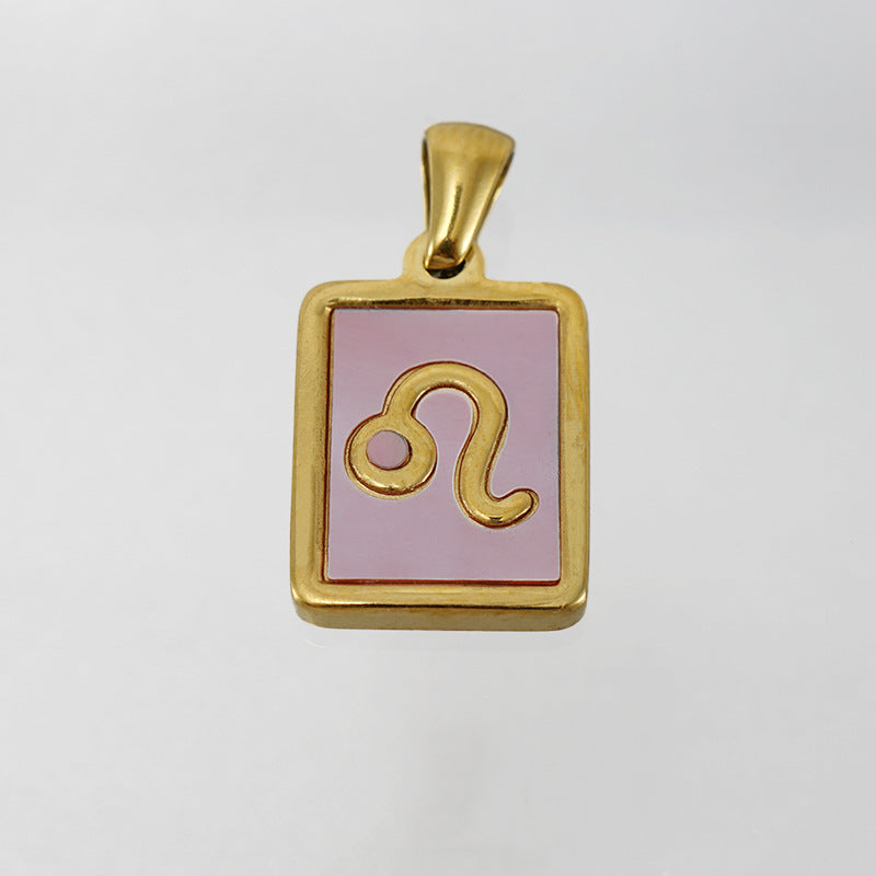 Stainless Steel Square Shell Zodiac Necklace What Else You Got?