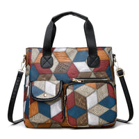 Vintage Biker Crossbody Bag – Washed PU Leather Tote with Dual Pockets