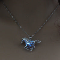Glow-in-the-Dark Rainbow Pony Necklace – Luminous Pendant for Kids & Teens