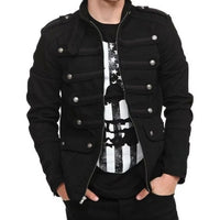 Men’s Gothic Steampunk Military Jacket – Premium Lambswool & Sheepskin Outerwear