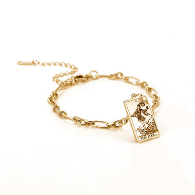 12 Tarot Card Charm Bracelet – Mystical Fashion Jewelry with Gold & Steel Options