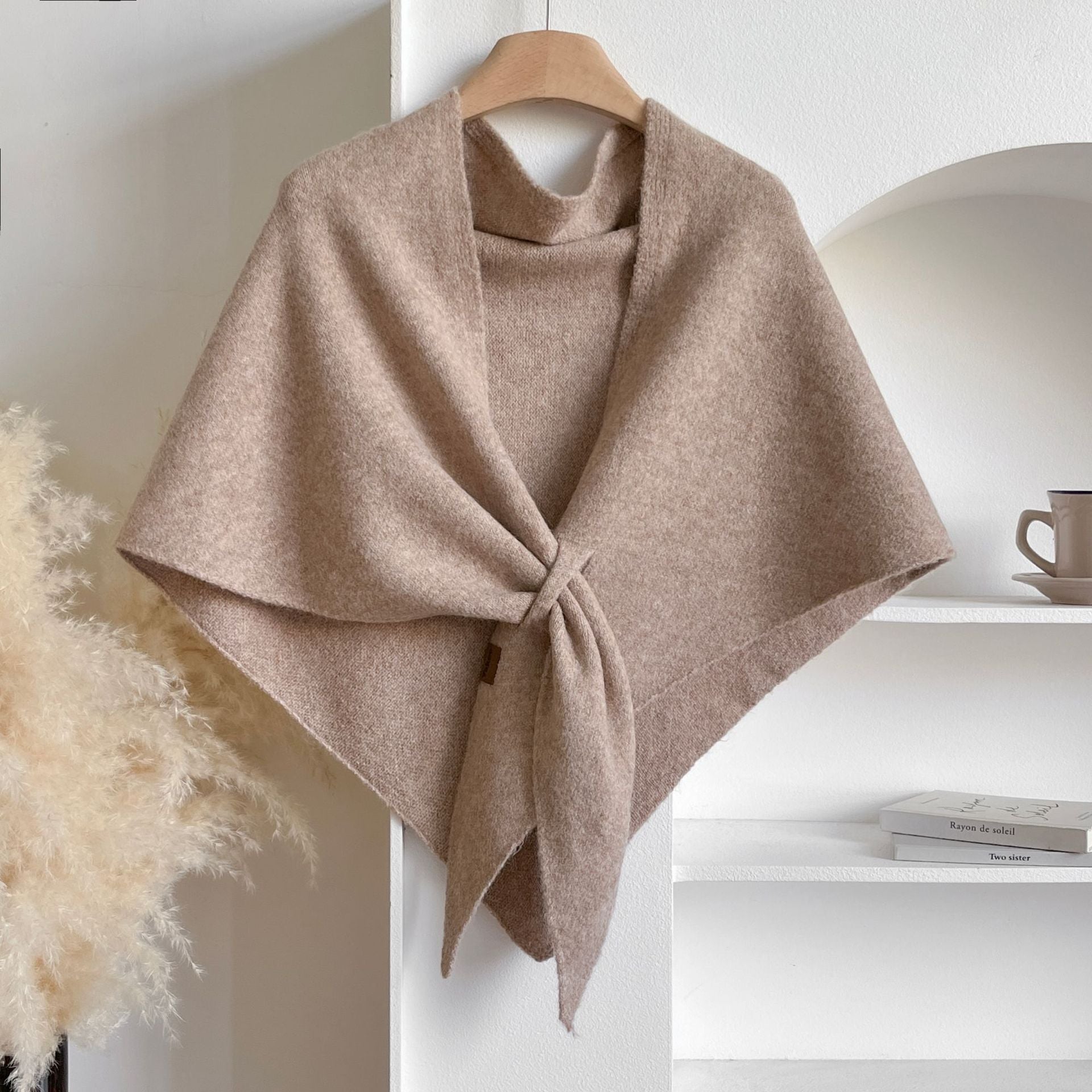 Winter Triangular Shawl INS Solid Color Soft Thickened Knitted Neck Wrap Korean Version Warm Shawl For Women What Else You Got?