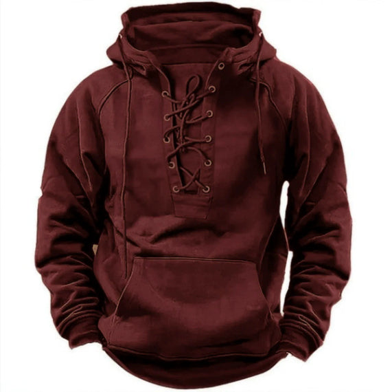 Ins Lace-up Hoodie Casual Sports Pocket Sweatshirt Men's Long-sleeved Top Clothing What Else You Got?