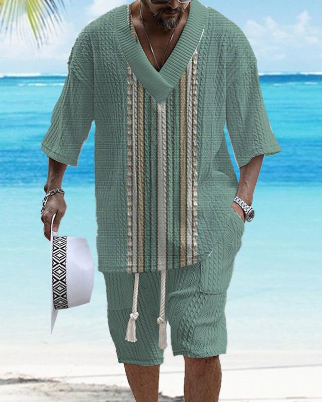 Loose Casual Short Sleeve Two‑Piece Suit – Summer Top & Shorts Set (Polyester, S–4XL) What Else You Got?