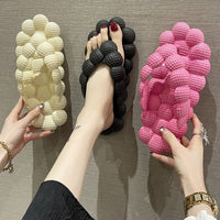 Comfortable Women's Bubble Sole Flip Flop Slippers - 4 Colors - Indoor & Outdoor Beach Sandals