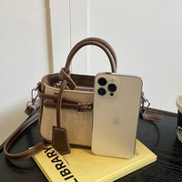 Elegant French-Style Crossbody Tote – Lightweight PVC Bag with Suede Lining & Multi-Pocket Interior