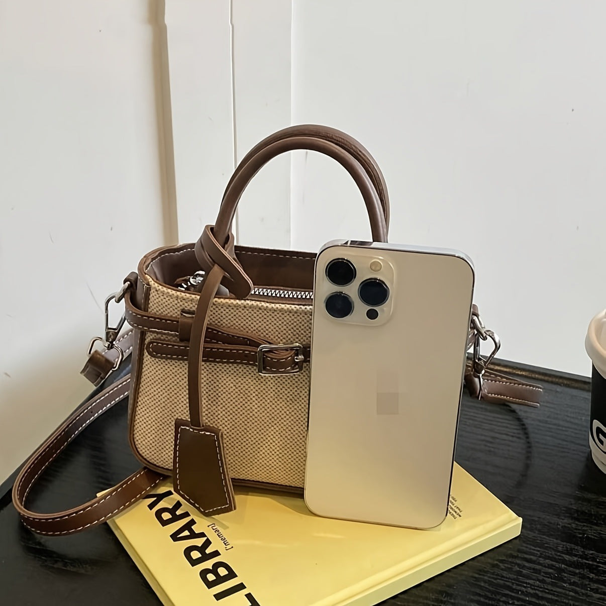 Women’s French‑Style Crossbody Tote – Casual PVC Shoulder Bag with Suede Lining and Multi‑Pocket Interior What Else You Got?