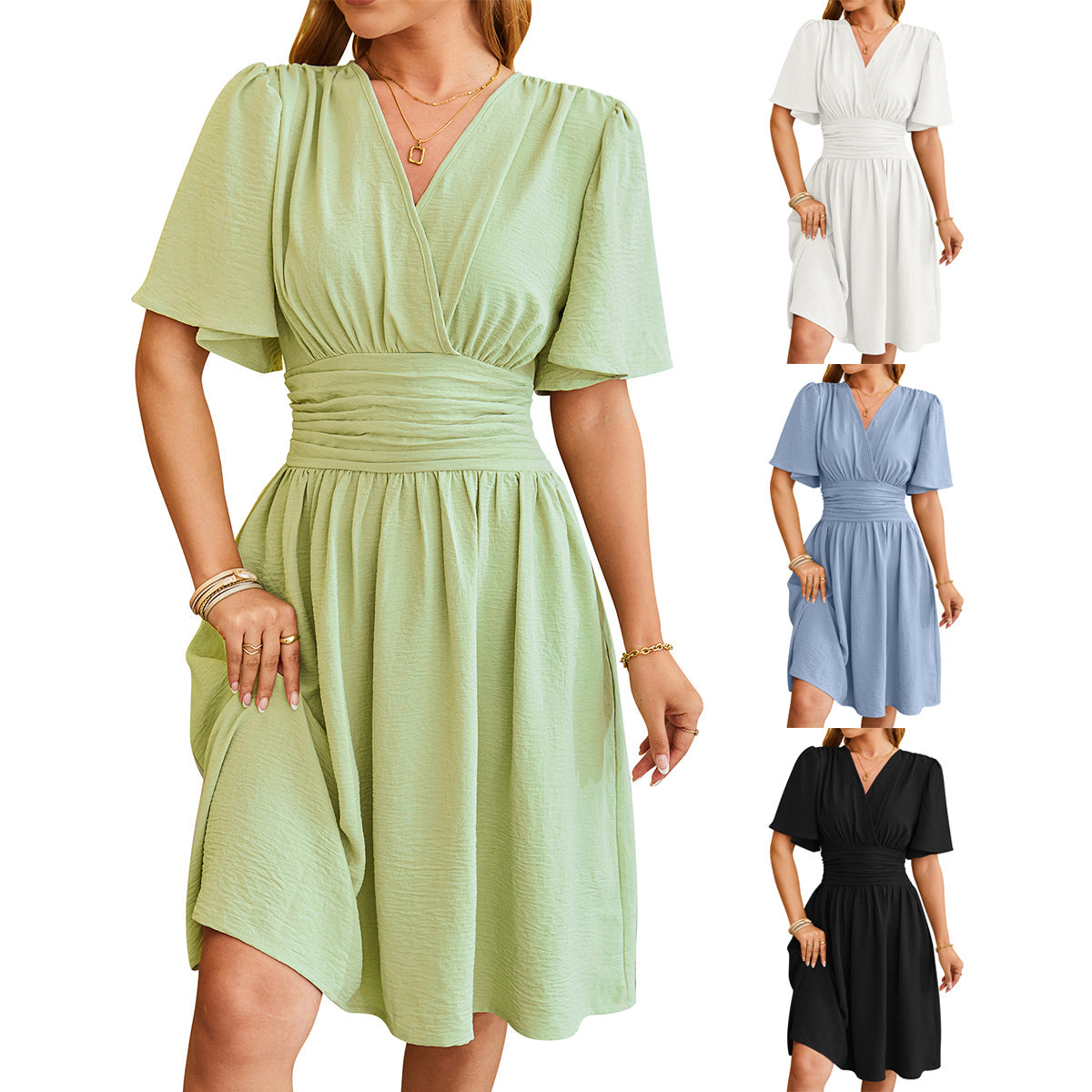Graceful Modest Summer Dress with Bell Sleeves - Feminine & Affordable Women's Fashion