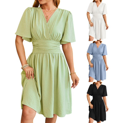 Graceful Modest Summer Dress with Bell Sleeves - Feminine & Affordable Women's Fashion