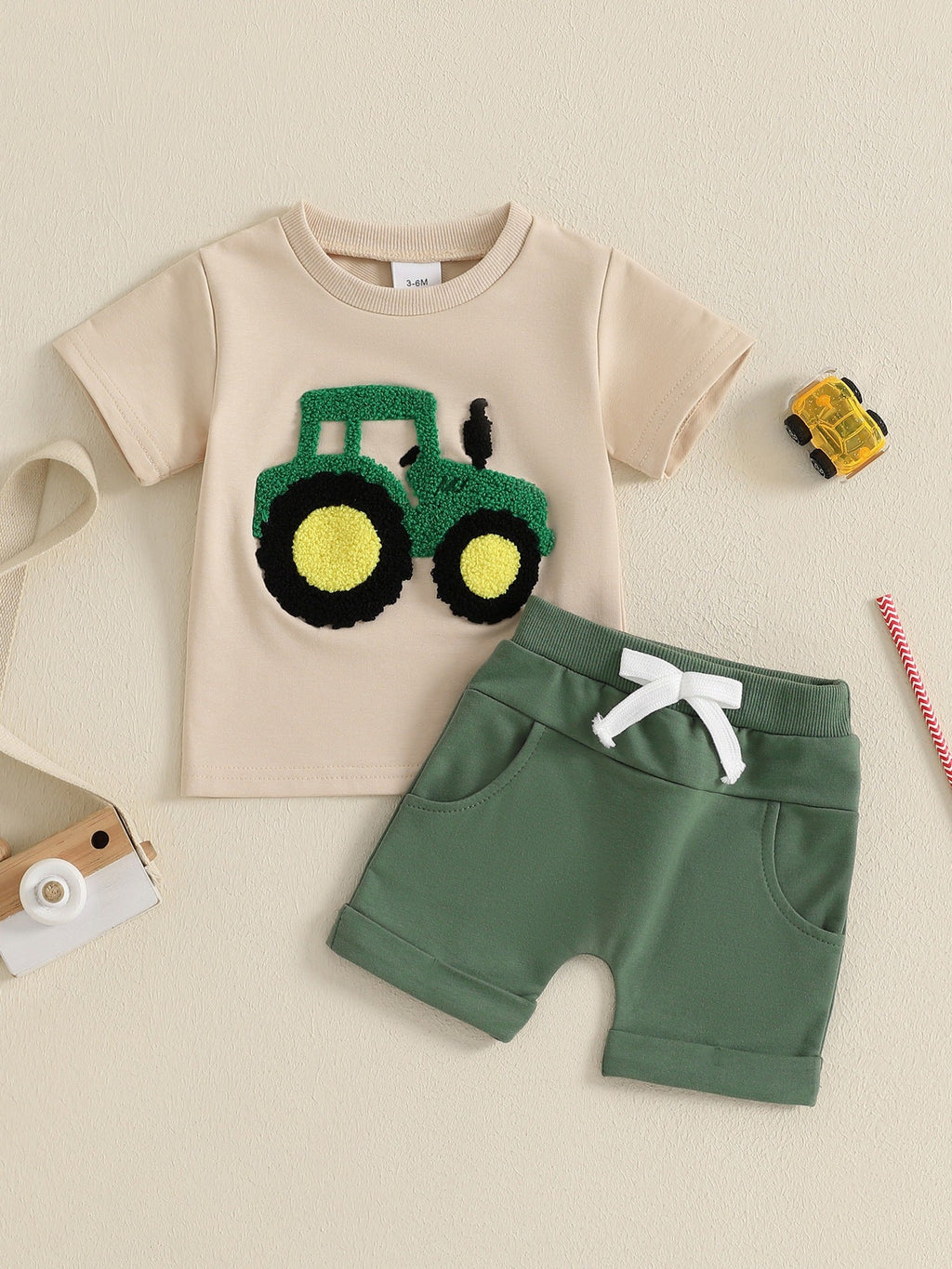 Toddler Boys Summer Outfits Truck Embroidered Round Neck What Else You Got?