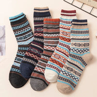 Men's Warm Wool Thermal Socks - Winter Vintage Style (5 Pairs)