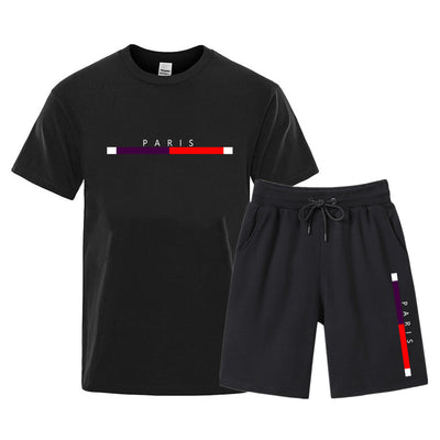 Men’s Cotton T-Shirt & Shorts Set – Breathable Casual Two-Piece Outfit S–3XL