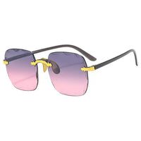 Trendy Frameless Square Gradient Sunglasses for Women — UV400 Protection & Stylish Shades