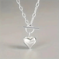 Romantic Heart Pendant Necklace – Adjustable Chain Love Jewelry Gift for Women