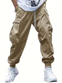 Versatile Multi-Pocket Cargo Pants for Men - Comfortable Streetwear with Drawstring Waist