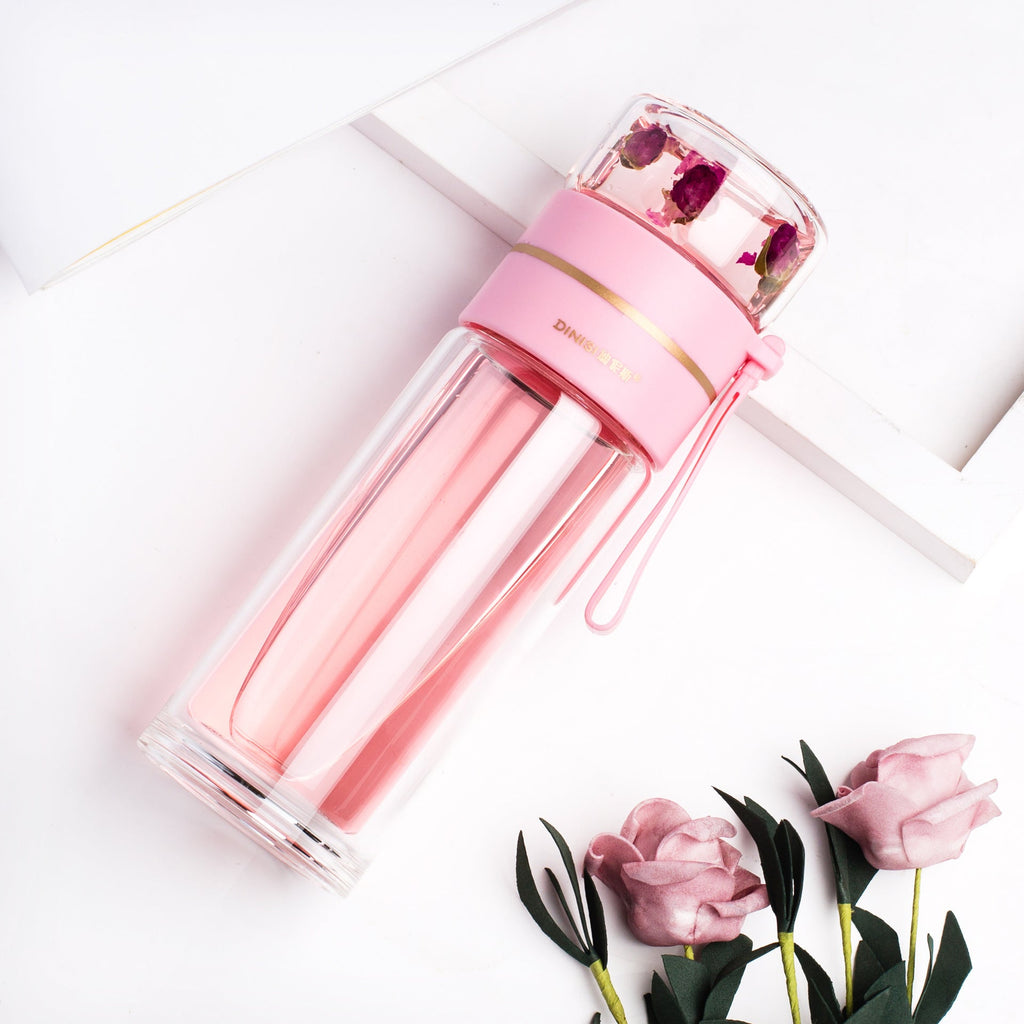 Glass Water Bottle With Tea Infuser Filter Tea Separation Double Wall Glass Bottle Leakproof Water Bottle What Else You Got?
