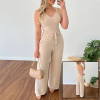 Elegant Spaghetti Strap Vest & Wide-Leg Pants Set - Modest & Stylish Apparel