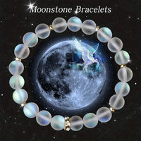 Moonstone Crystal Bracelet – Natural Stone Shambhala Beaded Jewelry