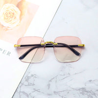 Trendy Frameless Square Gradient Sunglasses for Women — UV400 Protection & Stylish Shades