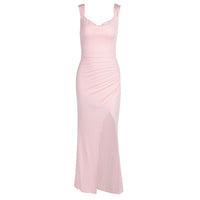 Women's Sleeveless Slit Dress – Slim Fit Back-Tie Summer Party Dress