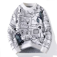 Mens Casual Crew-neck Fashionable Versatile Knit Sweater