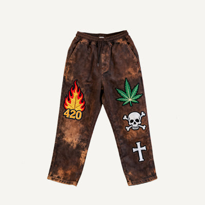 Comfortable Elastic-Waist Printed Sweatpants for Men - Casual & Stylish Trousers