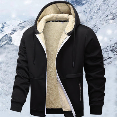 Heavenly Comfort Men's Heavyweight Fleece Hoodie - Thick Sherpa Lined Winter Jacket with Zipper