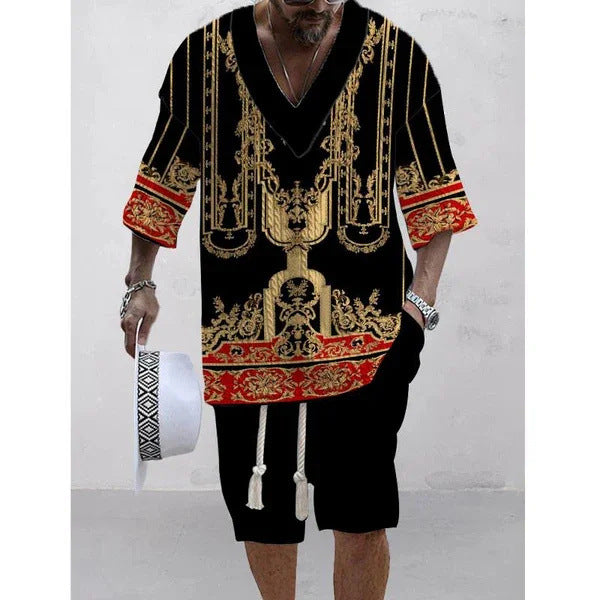 Loose Casual Short Sleeve Two‑Piece Suit – Summer Top & Shorts Set (Polyester, S–4XL) What Else You Got?