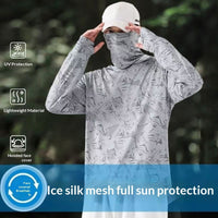 Mens Ice Silk Sun-Protective Jacket UV Protection Lightweight And Breathable