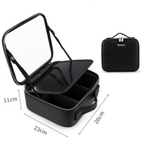 Divine Glow Smart LED Cosmetic Case - Full-Screen Mirror & Portable Makeup Organizer (12