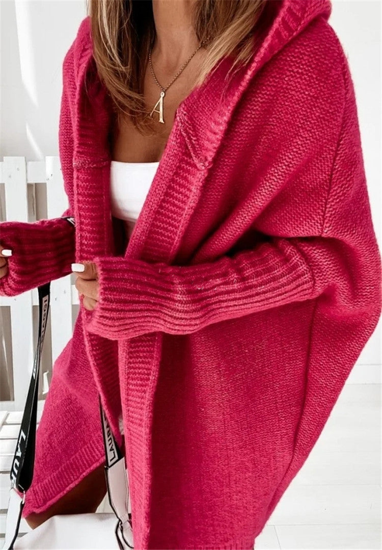 Oversized Hooded Bat Sleeve Cardigan What Else You Got?