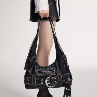 Large PU Leather Underarm Tote Bag – Vintage Shoulder Handbag for Everyday Use