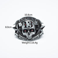 Skull Buckle Men's Leather Belt - Trendy Christian Skateboard Style - Genuine Leather