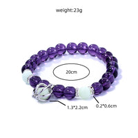 Glow-in-the-Dark Purple Pumpkin Bracelet – Glass Bead Halloween Jewelry